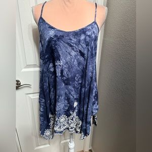 Abstract Shibori Tie dye Spaghetti Tank
